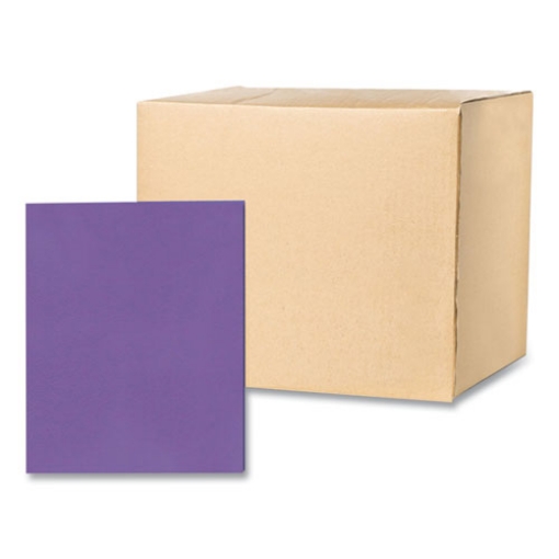 Picture of Pocket Folder, 0.5" Capacity, 11 x 8.5, Purple, 25/Box, 10 Boxes/Carton, Ships in 4-6 Business Days