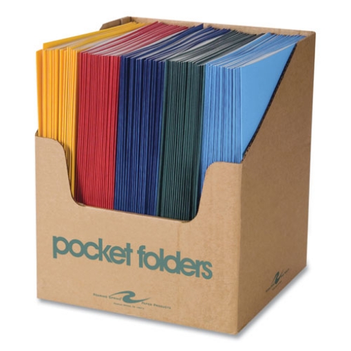 Picture of Pocket Folder, 0.5" Capacity, 11 x 8.5, Assorted Colors, 100/Carton, Ships in 4-6 Business Days