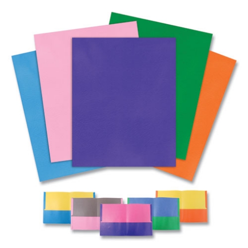 Picture of Pocket Folder, 0.5" Capacity, 11 x 8.5, Assorted Colors, 50/Carton, Ships in 4-6 Business Days