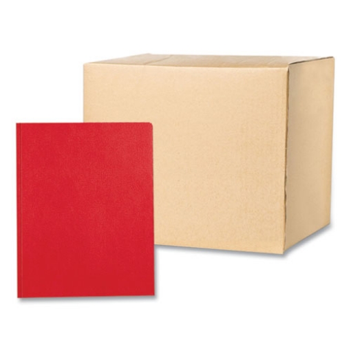 Picture of Pocket Folder with 3 Fasteners, 0.5" Capacity, 11 x 8.5, Red, 25/Box, 10 Boxes/Carton, Ships in 4-6 Business Days