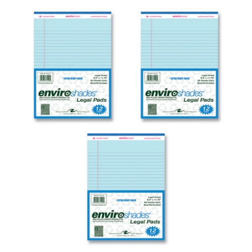 Picture of Enviroshades Legal Notepads, 50 Blue 8.5 x 11.75 Sheets, 72 Notepads/Carton, Ships in 4-6 Business Days