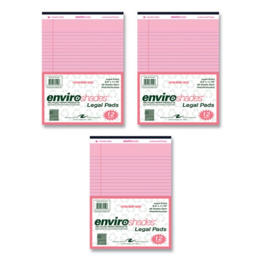 Picture of Enviroshades Legal Notepads, 50 Pink 8.5 x 11.75 Sheets, 72 Notepads/Carton, Ships in 4-6 Business Days