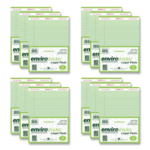 Picture of Enviroshades Legal Notepads, 50 Green 8.5 x 11.75 Sheets, 72 Notepads/Carton, Ships in 4-6 Business Days