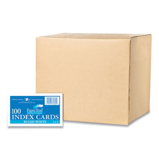Picture of White Index Cards, Narrow Ruled, 3 x 5, White, 100 Cards/Pack, 36/Carton, Ships in 4-6 Business Days