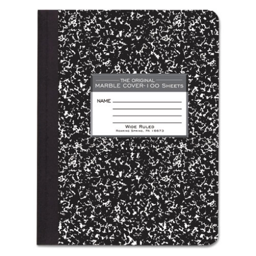 Picture of Marble Cover Composition Book, Wide/Legal Rule, Black Marble Cover, (100) 9.75 x 7.5 Sheets