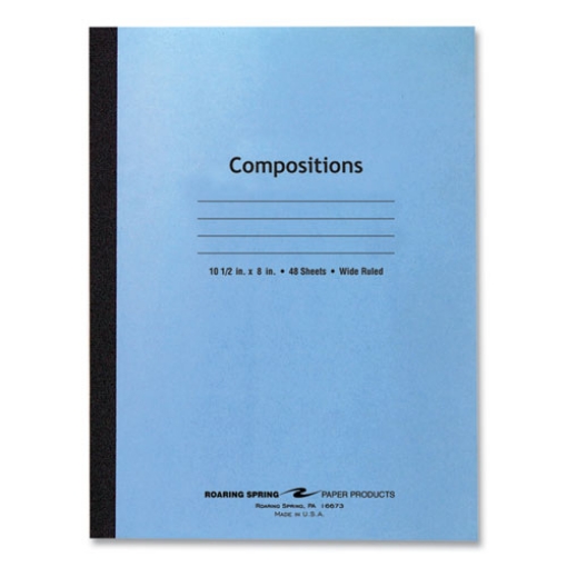 Picture of Flexible Cover Composition Notebook, Wide/Legal Rule, Blue Cover, (48) 10.5 x 8 Sheets, 72/Carton, Ships in 4-6 Business Days