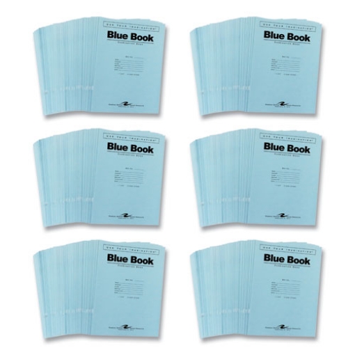 Picture of Examination Blue Book, Wide/Legal Rule, Blue Cover, (12) 11 x 8.5 Sheets, 300/Carton, Ships in 4-6 Business Days