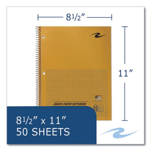 Picture of Lab and Science Wirebound Notebook, Quadrille Rule (4 sq/in), Brown Cover, (50) 8.5 x 11 Sheets, 24/CT, Ships in 4-6 Bus Days