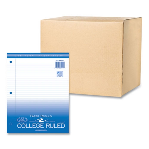 Picture of Loose Leaf Paper, 8.5 x 11, 3-Hole Punched, College Rule, White, 100 Sheets/Pack, 48 Packs/Carton, Ships in 4-6 Business Days