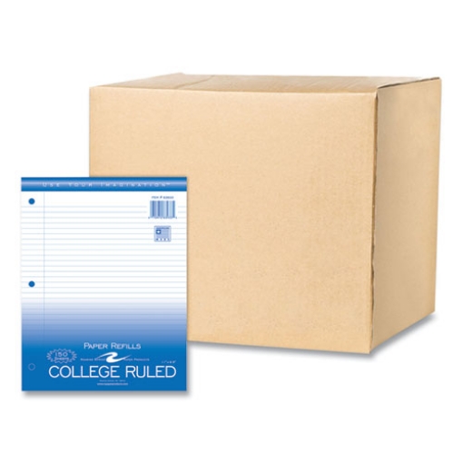 Picture of Loose Leaf Paper, 8.5 x 11, 3-Hole Punched, College Rule, White, 150 Sheets/Pack, 24 Packs/Carton, Ships in 4-6 Business Days