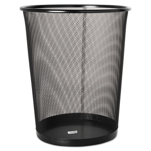 Picture of Mesh Round Wastebasket, 4.5 gal, Mesh, Black