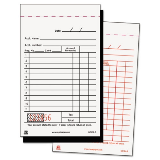 Picture of Sales Receipt Book, Two-Part Carbon, 3.25 x 5.6, 50 Forms/Pad, 100 Pads/Carton