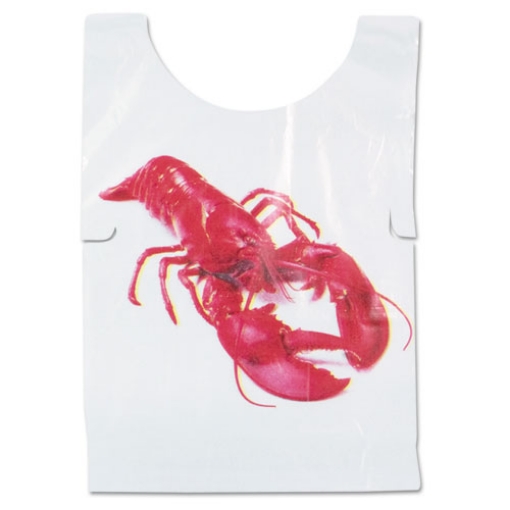 Picture of Poly Lobster Bib, Adult, White, 500/Box, 5 Boxes/Carton