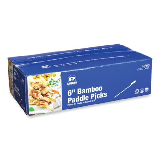 Picture of bamboo paddle picks, 6", natural, 1,000/carton