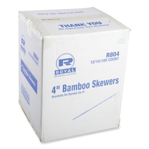 Picture of bamboo skewers, 4", natural, 19,200/carton