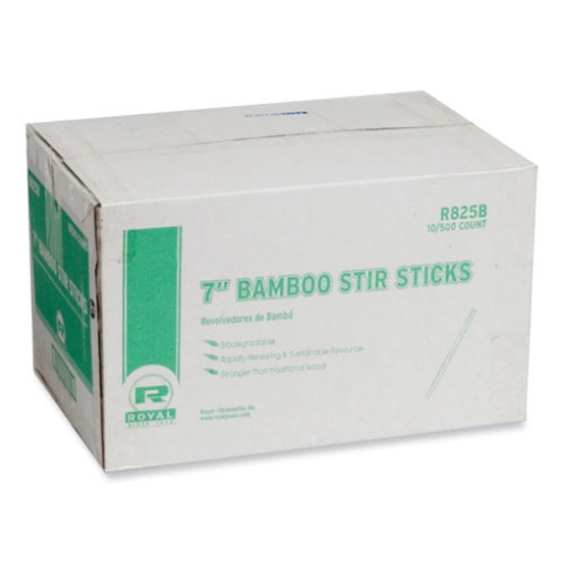 Picture of bamboo stir sticks, 7" natural, 5,000/carton