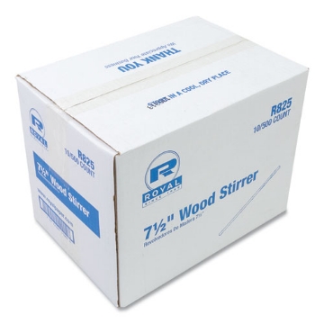 Picture of Wood Coffee Stirrers, 7.5" Long, 500/box, 10 Boxes/carton