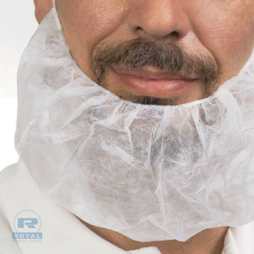 Picture of Poly Latex-Free Beard Protector, Spun-Bonded Polypropylene, One Size Fits All, White, 100/Box, 10 Boxes/Carton