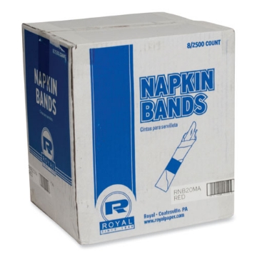 Picture of napkin bands, red, 1.5", 2,500/pack, 8 packs/carton