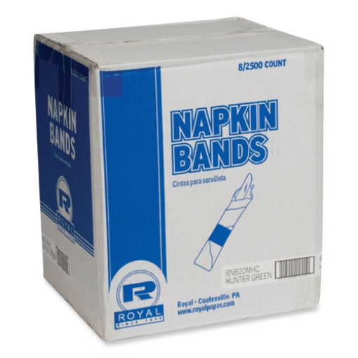 Picture of napkin bands, hunter green, 1.5", 2,500/pack, 8 packs/carton