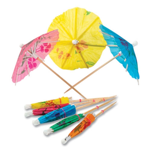 Picture of Cocktail Parasols, 3", Assorted, 144/box, 50 Boxes/carton