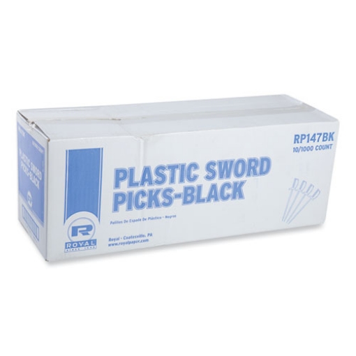 Picture of sword picks, 6", black, 1,000/box, 10 boxes/carton