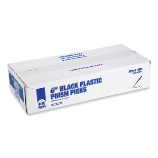 Picture of prism picks, 6", black, 500/box, 5 boxes/carton