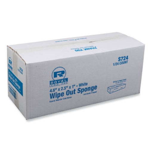 Picture of medium-duty wipe out scrubbing sponge, 4.6 x 2.5 x 1, white, 24/carton