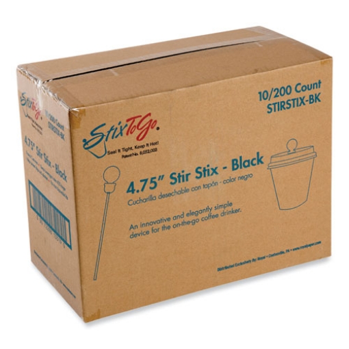 Picture of Beverage Plugs, 4.75", Black 2,000/Carton