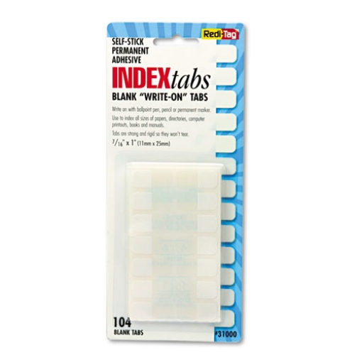 Picture of Legal Index Tabs, Customizable: Handwrite Only, 1/5-Cut, White, 1" Wide, 104/Pack