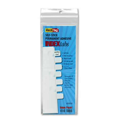 Picture of Legal Index Tabs, Customizable: Handwrite Only, 1/5-Cut, White, 1" Wide, 416/Pack