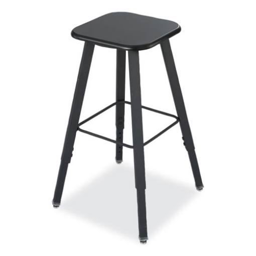 Picture of Alphabetter Adjustable-Height Student Stool, Backless, Supports Up To 250 Lb, 35.5" Seat Height, Black