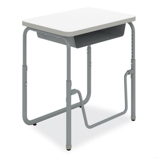 Picture of AlphaBetter 2.0 Height-Adjust Student Desk with Pendulum Bar, 27.75 x 19.75 x 22 to 30, Dry Erase, Ships in 1-3 Business Days