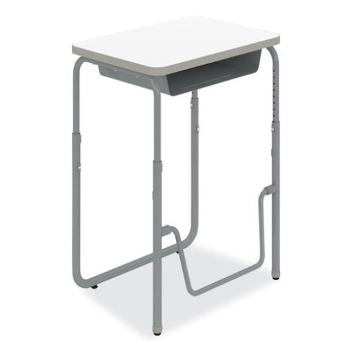 Picture of AlphaBetter 2.0 Height-Adjust Student Desk with Pendulum Bar, 27.75 x 19.75 x 29 to 43, Dry Erase, Ships in 1-3 Business Days