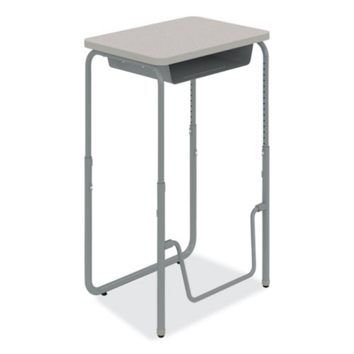 Picture of AlphaBetter 2.0 Height-Adjust Student Desk w/Pendulum Bar, 27.75 x 19.75 x 29 to 43, Pebble Gray, Ships in 1-3 Business Days