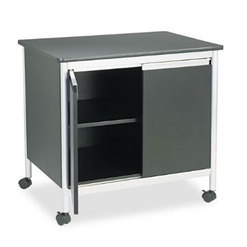 Picture of Deluxe Steel Machine Stand, Metal, 3 Shelves, 32" x 24.5" x 30.25", Black