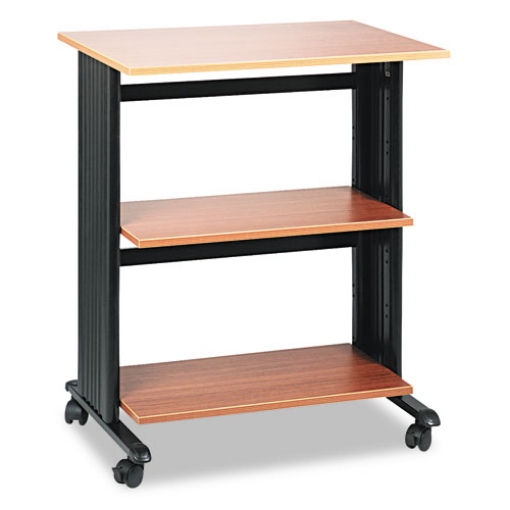 Picture of Muv Three Level Machine Cart/Printer Stand, Engineered Wood, 3 Shelves, 29.5 x 20 x 35, Oak/Black, Ships in 1-3 Business Days