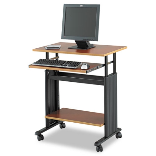 Picture of Muv 28" Adjustable-Height Desk, 29.5" X 22" X 29" To 34", Cherry/black