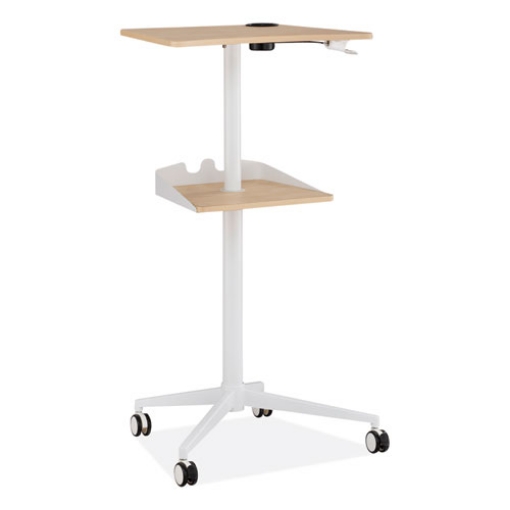 Picture of VUM Mobile Workstation, 25.25" x 19.75" x 35.5" to 47.75", Natural/White, Ships in 1-3 Business Days