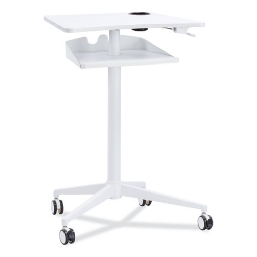 Picture of VUM Mobile Workstation, 30.75" x 22.28" x 36.12" to 48.25", White, Ships in 1-3 Business Days