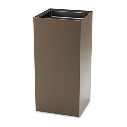 Picture of Public Square Recycling Receptacles, 31 gal, Steel, Brown, Ships in 1-3 Business Days