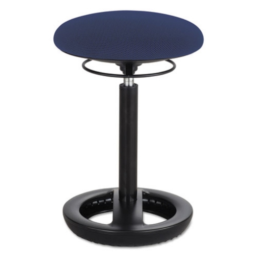 Picture of Twixt Desk Height Ergonomic Stool, Supports Up to 250lb, 22.5" Seat Height, Blue Seat, Black Base, Ships in 1-3 Business Days