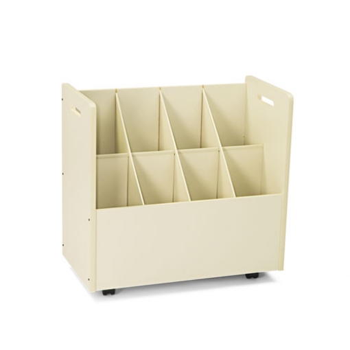 Picture of Laminate Mobile Roll Files, 8 Compartments, 30.13w x 15.75d x 29.25h, Putty, Ships in 1-3 Business Days