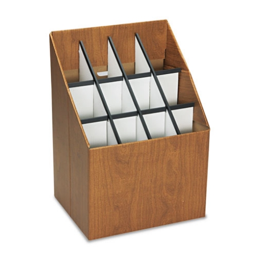 Picture of Corrugated Roll Files, 12 Compartments, 15w X 12d X 22h, Woodgrain