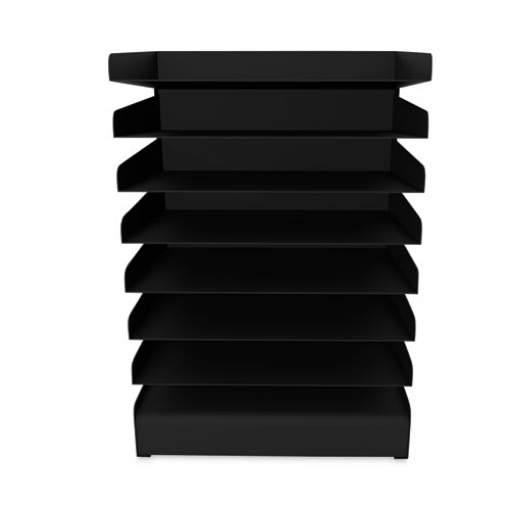 Picture of Steel Horizontal-Tray Desktop Sorter, 8 Sections, Letter Size Files, 12" x 9.5" x 17.75", Black, Ships in 1-3 Business Days