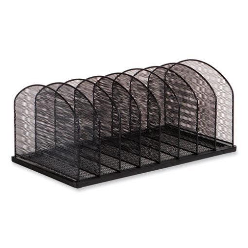 Picture of Onyx Mesh Desk Organizer, 8 Upright Sections, Letter to Legal Size Files, 19.25 x 10.87 x 8.5, Black, Ships in 1-3 Bus Days