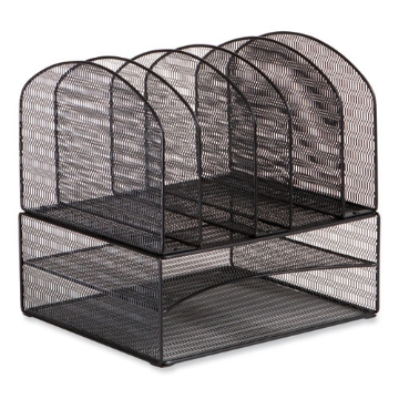 Picture of Onyx Mesh Desk Organizer, 2 Horizontal/6 Upright Sections, Letter Size, 13.25 x 11.32 x 13.32, Black, Ships in 1-3 Bus Days