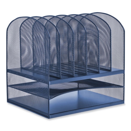 Picture of Onyx Desk Organizer w/Two Horizontal and Six Upright Sections, Letter Size, 13.25x11.5x13, Blue, Ships in 1-3 Business Days