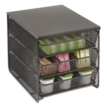 Picture of 3 Drawer Hospitality Organizer, 7 Compartments, 11.5 x 8.25 x 8.25, Black