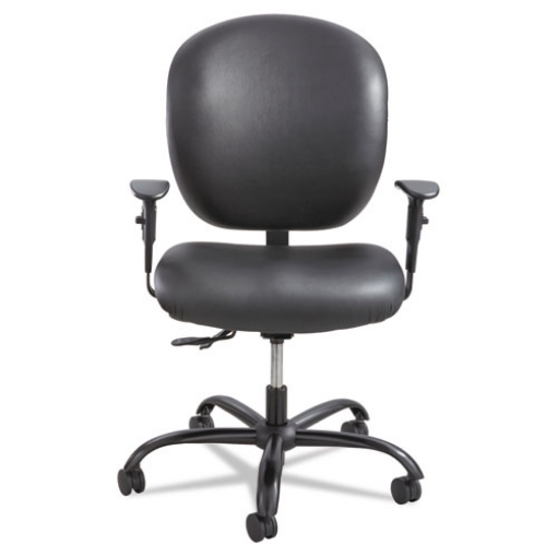 Picture of Alday Intensive-Use Chair, Supports Up To 500 Lb, 17.5" To 20" Seat Height, Black Vinyl Seat/back, Black Base